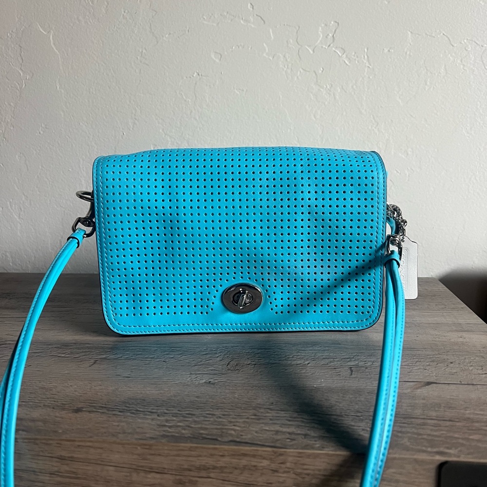 COACH leather blue Crossbody Bag